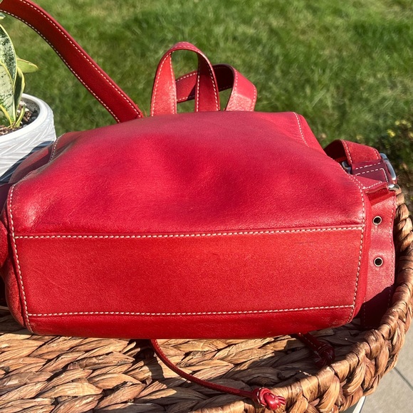 AUTH Vintage Coach Red Legacy Soft Small Backpack 9596 Y2K Purse - Picture 7 of 13